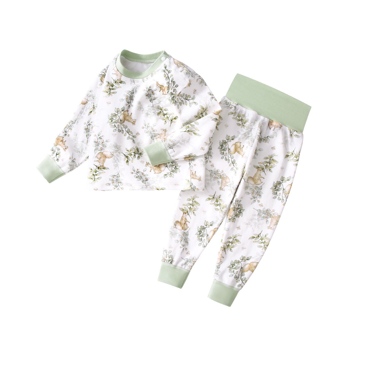 儿童秋衣秋裤套装保暖A类棉柔护肚棉毛套婴儿家居服分体内衣睡衣图5