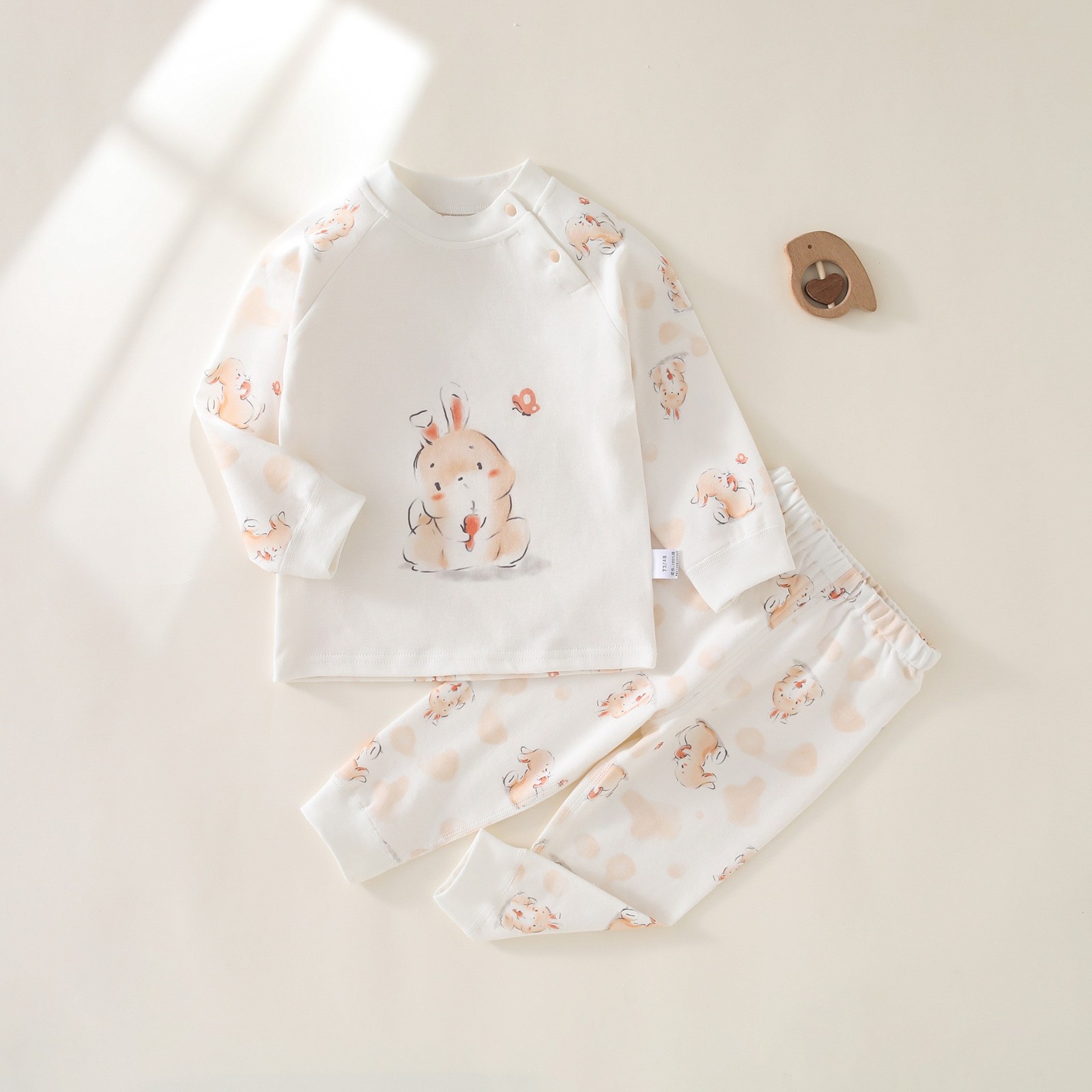 新生婴儿套装四季纯棉男女宝宝衣服居家内衣儿童圆领肩开上衣裤子图3