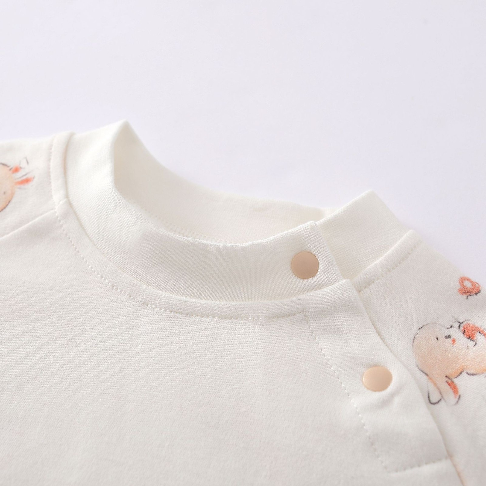 新生婴儿套装四季纯棉男女宝宝衣服居家内衣儿童圆领肩开上衣裤子图4