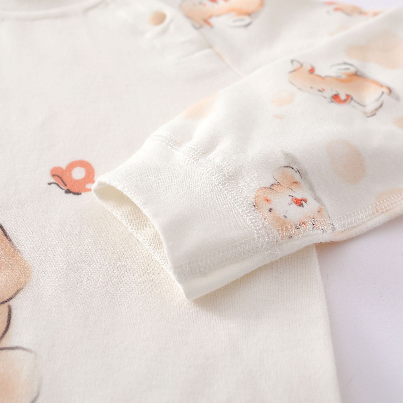 新生婴儿套装四季纯棉男女宝宝衣服居家内衣儿童圆领肩开上衣裤子图2