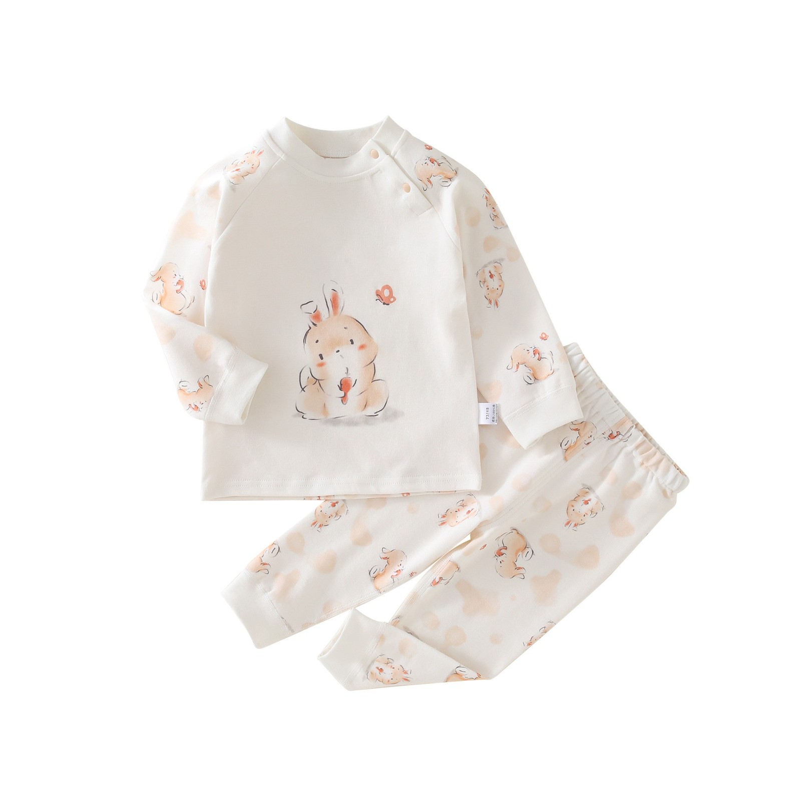 新生婴儿套装四季纯棉男女宝宝衣服居家内衣儿童圆领肩开上衣裤子图5