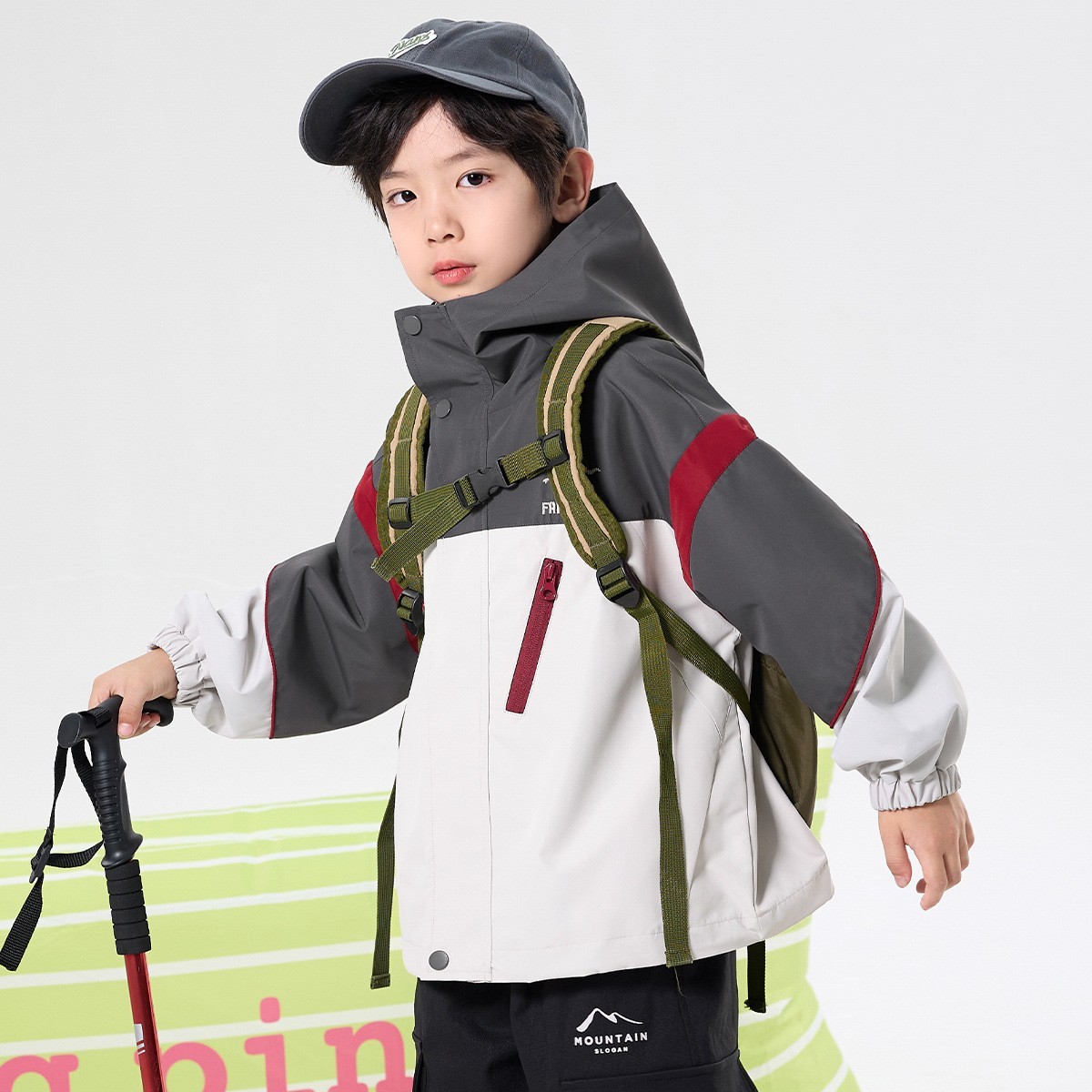 男童三防冲锋衣中大童户外运动防水外套湖州织里童装小单加工定制图4