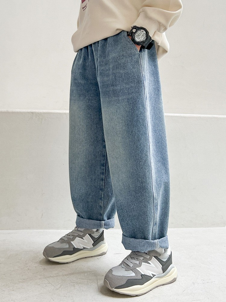 儿童牛仔裤中大童男童秋装裤子直筒休闲长裤小单来样加工定制图3