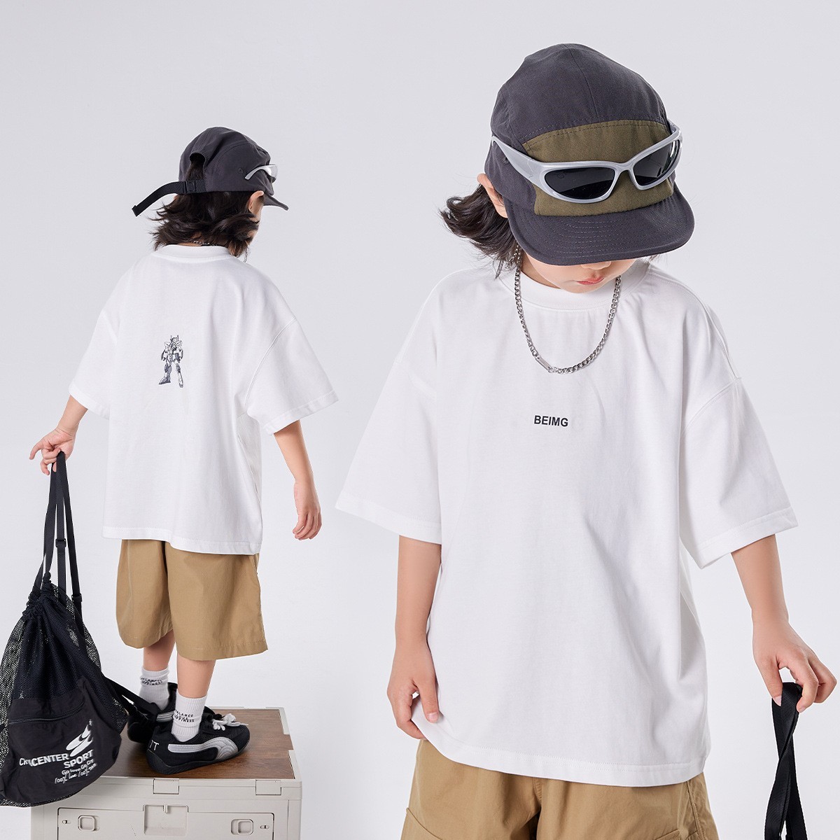 男童短袖T恤纯棉半袖光变印花湖州织里童装小单定做来图加工定制图2