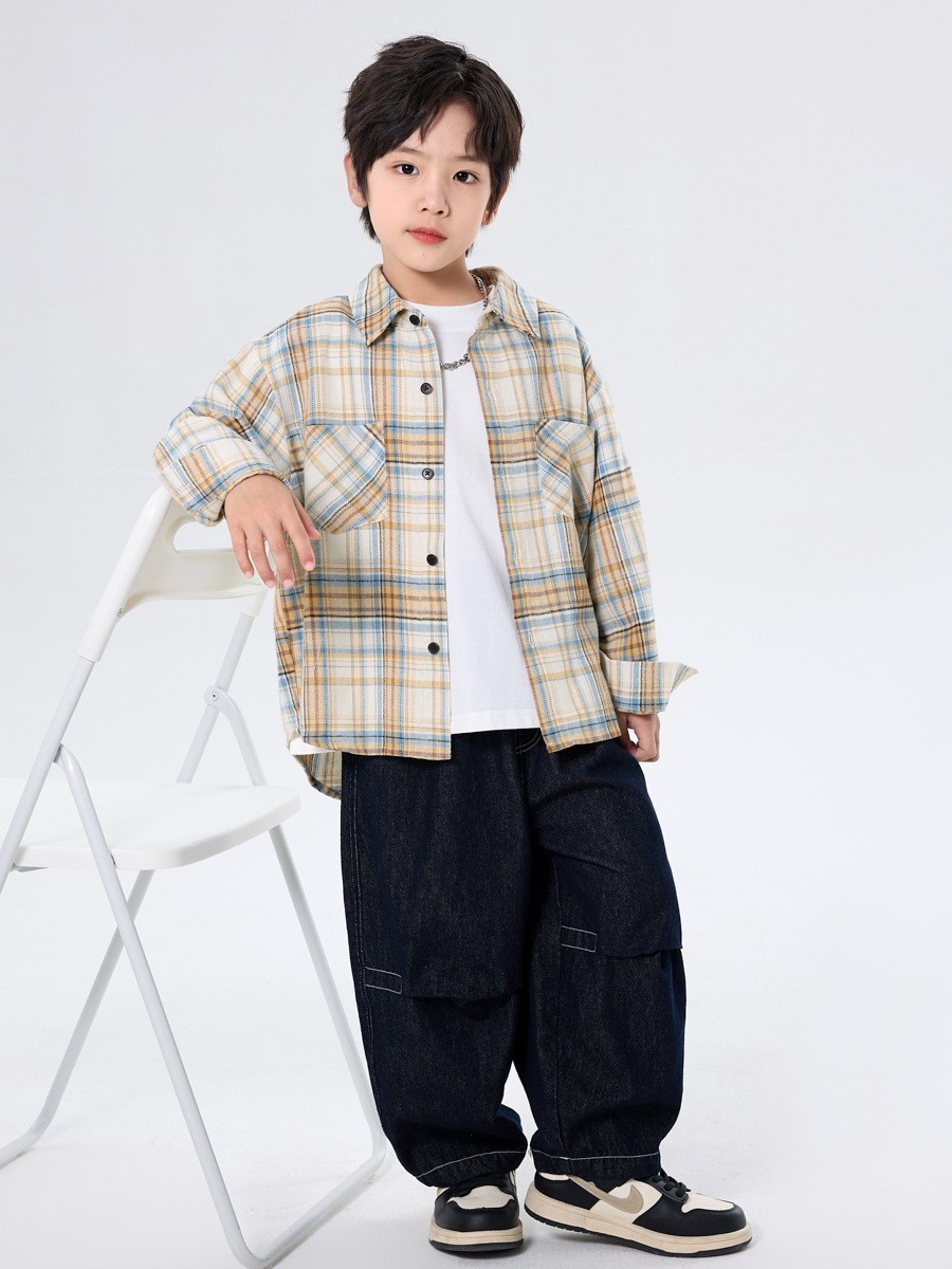 【加工定制】湖州织里童装儿童长袖衬衫中大童春秋装小单定做图2