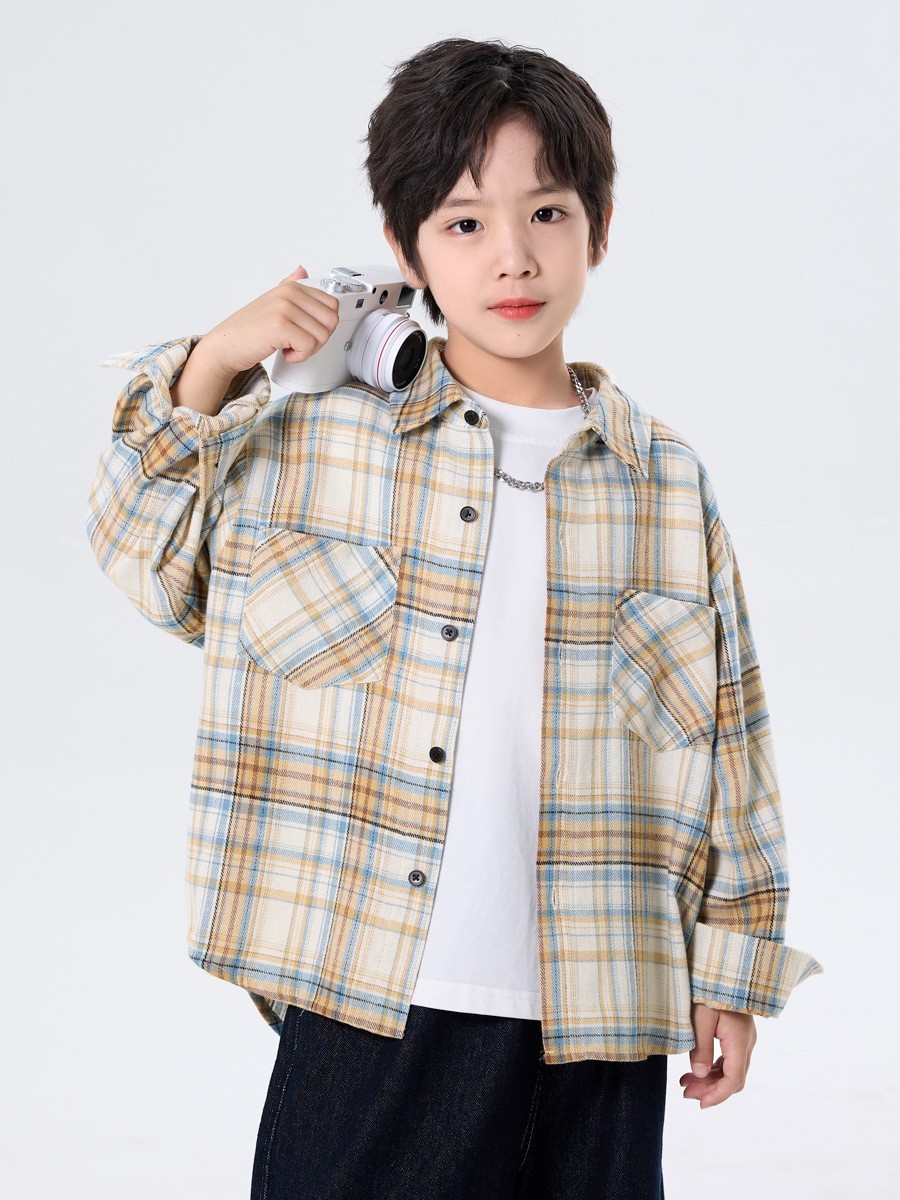 【加工定制】湖州织里童装儿童长袖衬衫中大童春秋装小单定做图5