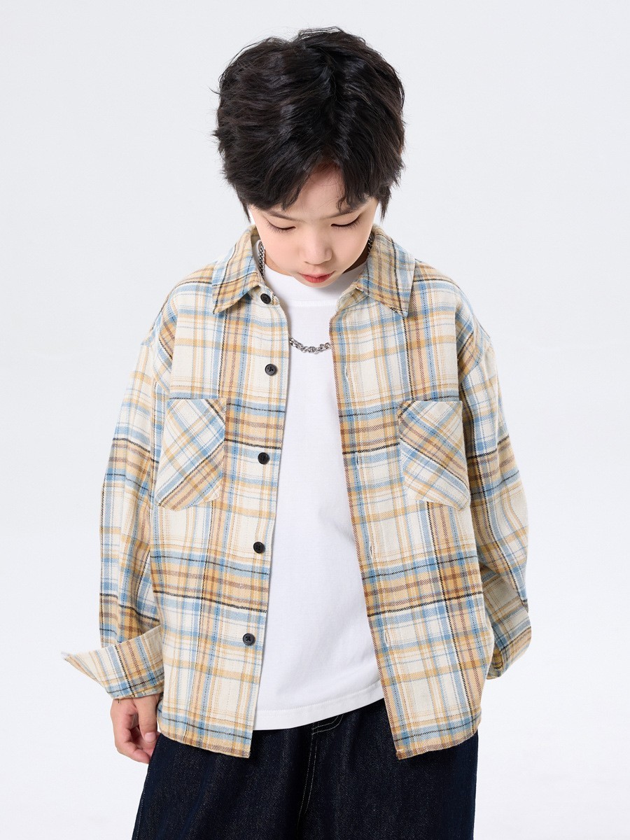 【加工定制】湖州织里童装儿童长袖衬衫中大童春秋装小单定做图4