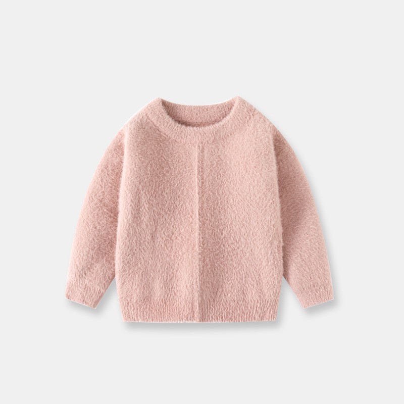 童装加工定制水貂绒儿童毛衣洋气宝宝套头上衣秋冬童装针织衫图3