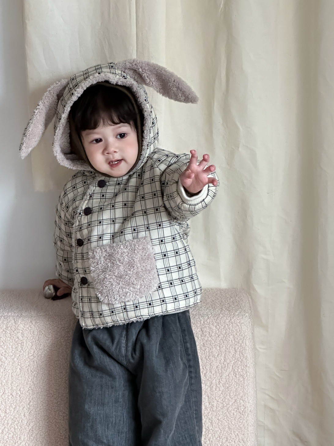 儿童冬季棉衣外套2025新款宝宝冬装衣服男童牛仔套装厂家定制图2