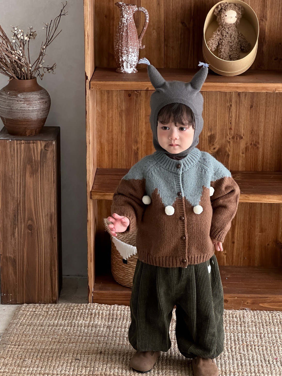 儿童服装冬季小宝宝秋冬装毛衣外套男童加绒套装厂家加工定制图4