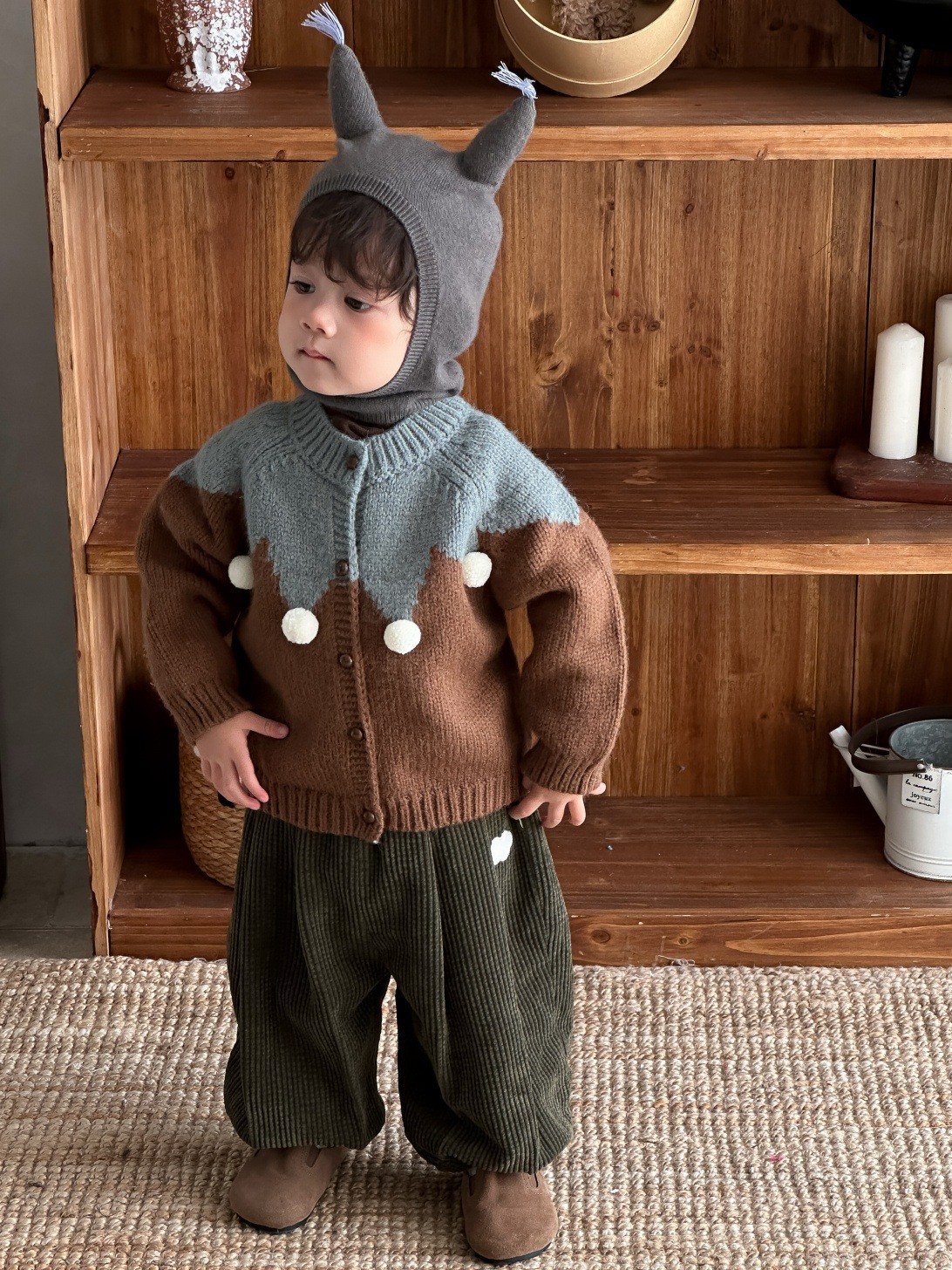 儿童服装冬季小宝宝秋冬装毛衣外套男童加绒套装厂家加工定制