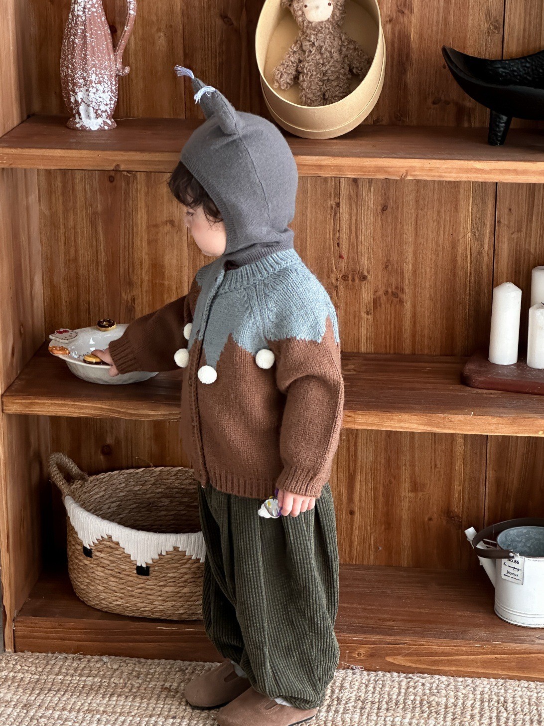 儿童服装冬季小宝宝秋冬装毛衣外套男童加绒套装厂家加工定制图3