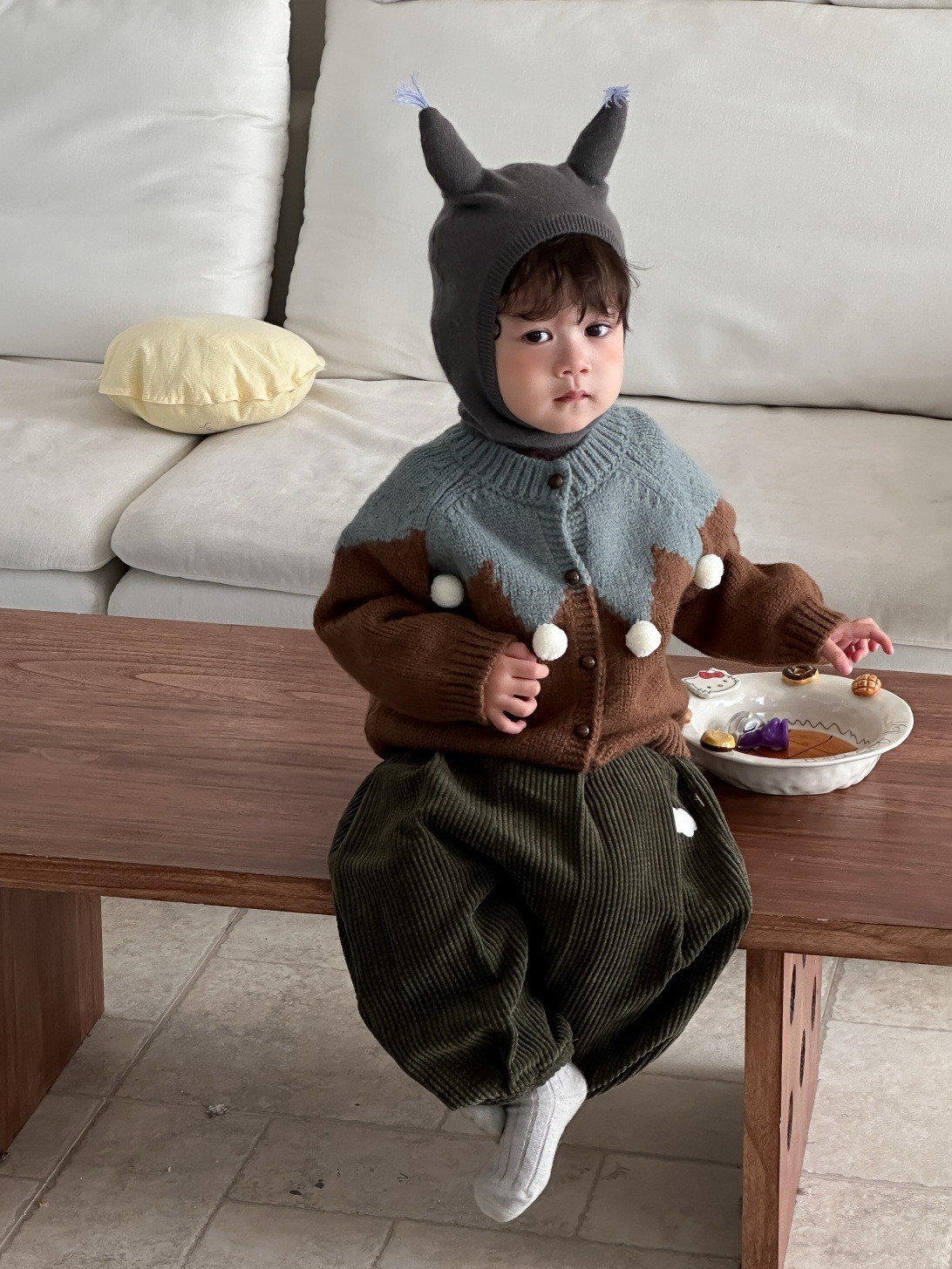 儿童服装冬季小宝宝秋冬装毛衣外套男童加绒套装厂家加工定制图5