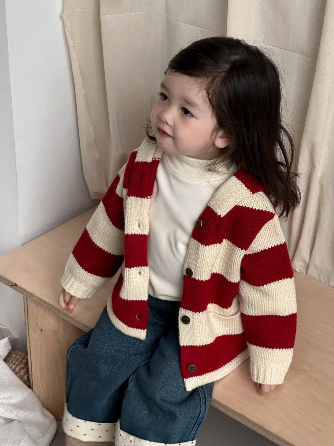 儿童针织毛衣连帽外套2025秋冬宝宝冬装女童加厚套装厂家定制图2