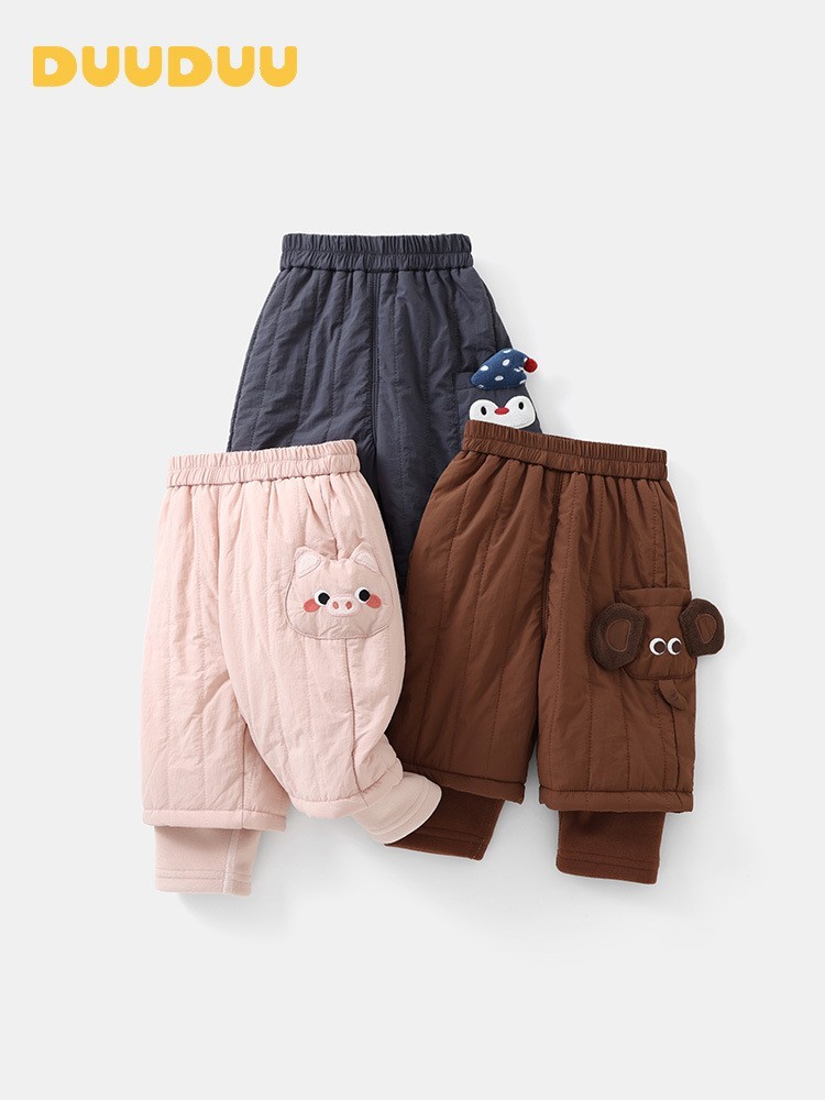 女宝宝棉裤2025新款男童夹棉长裤婴儿秋冬加厚儿童加绒裤子