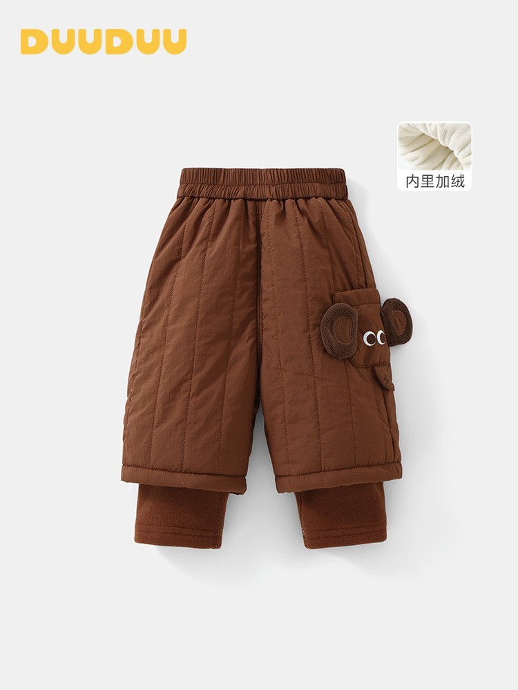 女宝宝棉裤2025新款男童夹棉长裤婴儿秋冬加厚儿童加绒裤子图3