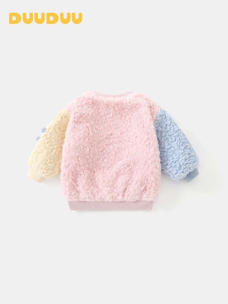 双层宝宝加绒上衣2025新款婴儿加厚衣服a类秋冬款女童卫衣图3