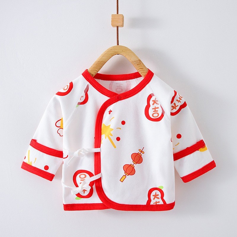 新生儿四季款半背衣 无骨春秋出初生婴儿类衣服宝宝和尚服图4