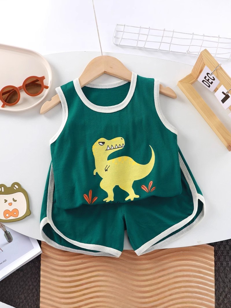 【定制】儿童背心套装宝宝夏季无袖两件套纯棉运动休闲衣服中小童图4