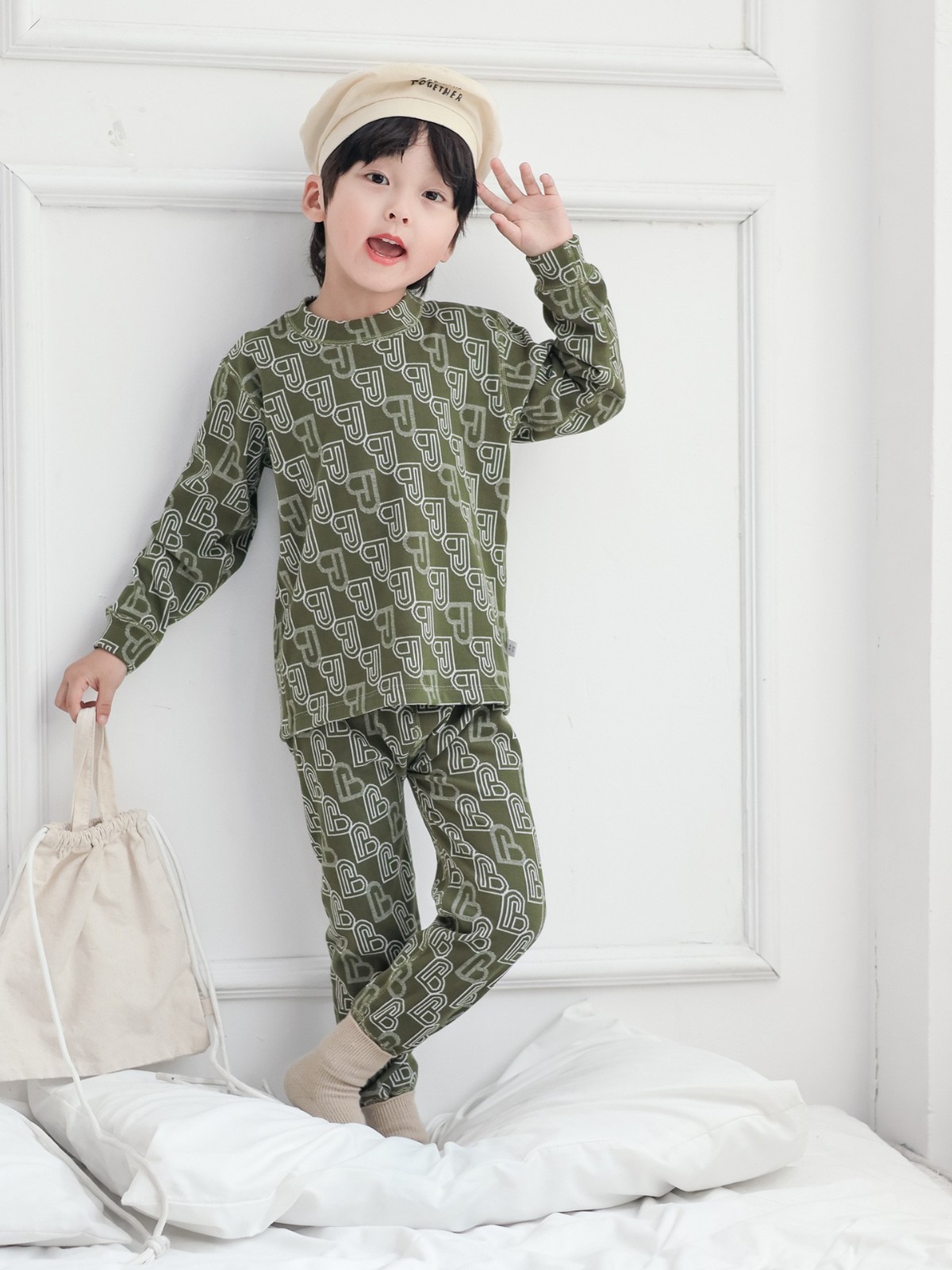 【定制】童家居服套装秋衣秋裤德容秋冬打底套装a类母婴亲子睡衣图3