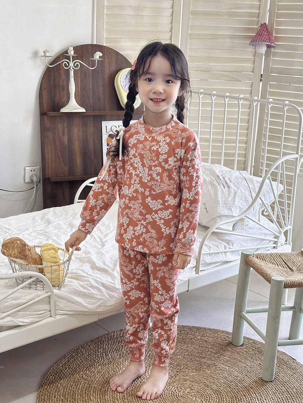 【定制】童家居服套装秋衣秋裤德容秋冬打底套装a类母婴亲子睡衣图5