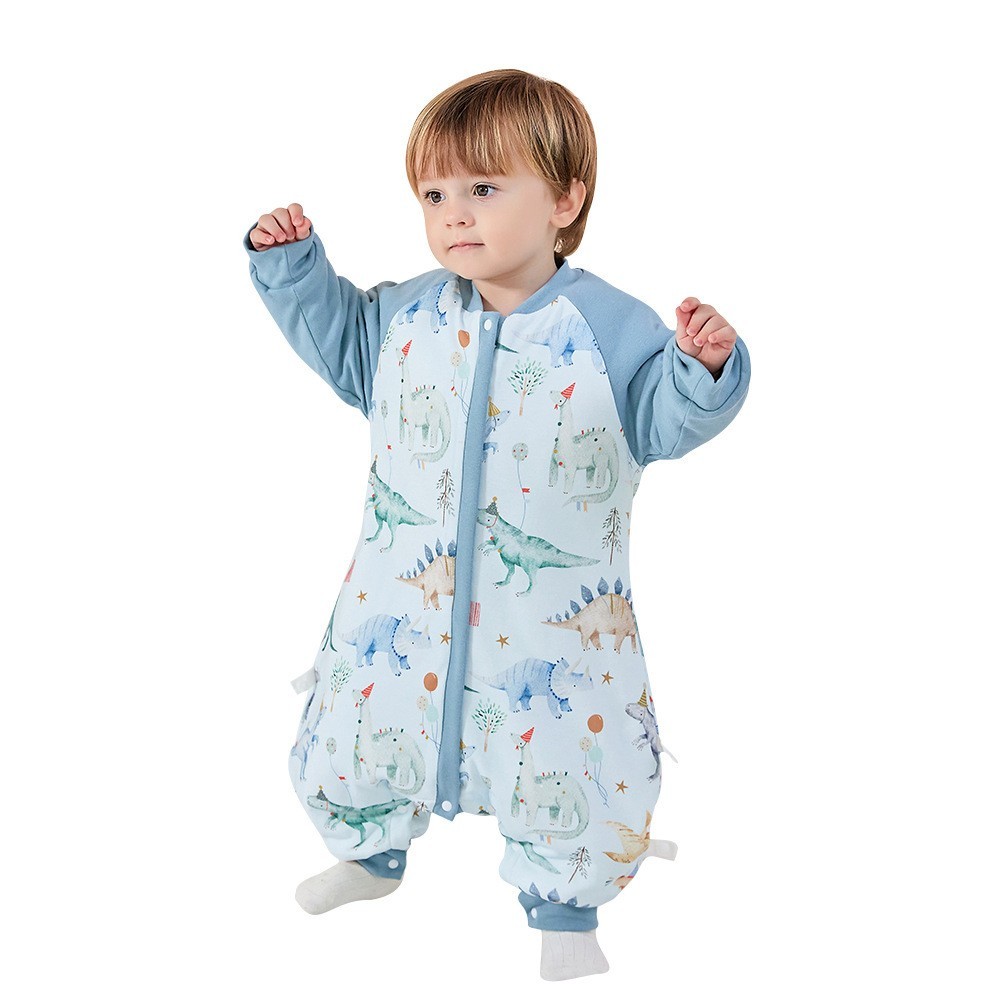 夹棉儿童分腿睡袋冬款加厚婴儿恒温宝宝抑菌睡衣A类宝宝纯棉睡裙图5