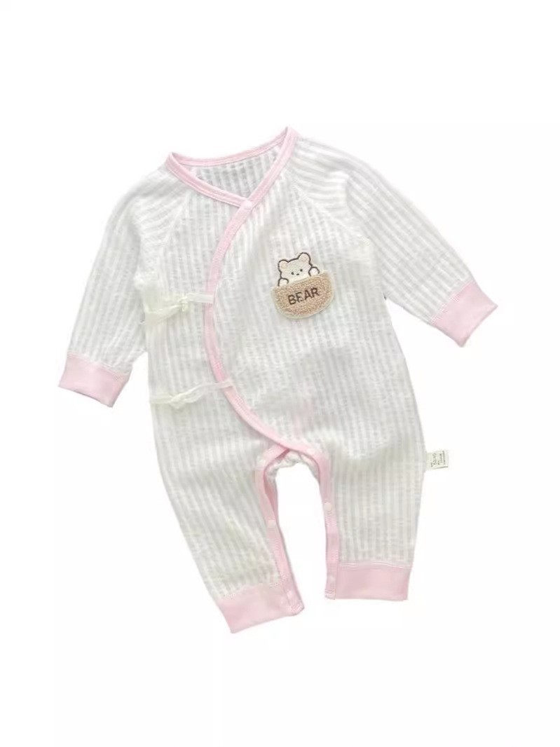 定制新生儿连体婴儿无骨哈衣春夏纯棉和尚服宝宝爬服春秋睡衣连体图2