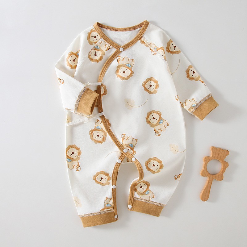 定制新生儿连体婴儿无骨哈衣四季纯棉和尚服宝宝爬服春秋睡衣连体