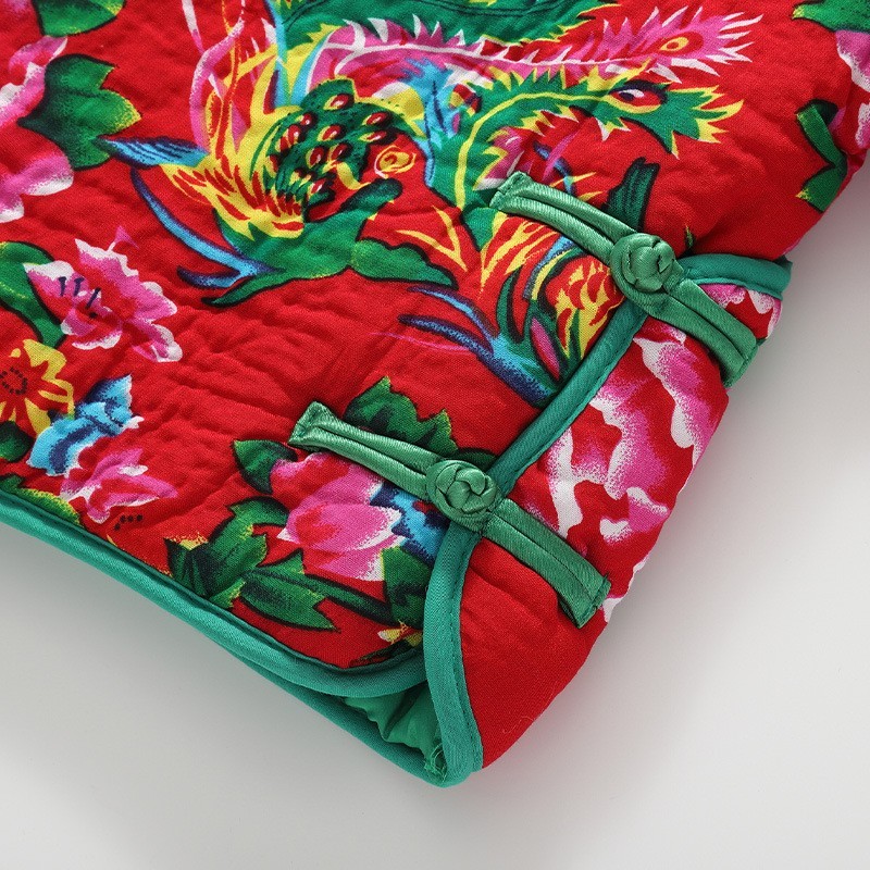 婴幼儿东北大花套装宝宝冬季棉服女童拜年衣服小儿童过年棉袄棉裤图3