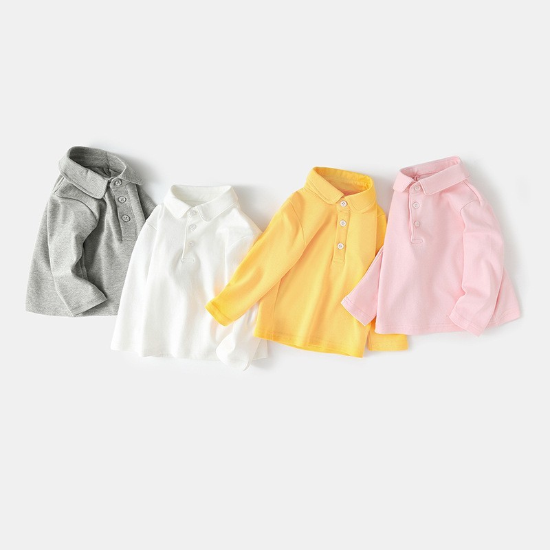 婴儿POLO衫长袖T恤男童宝宝女打底春装小童上衣幼儿衬衫休闲洋气图2