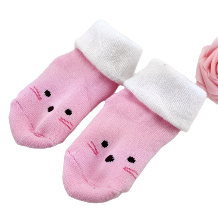 新款秋冬季加厚保暖毛圈加绒袜子 婴幼儿纯色棉袜子 儿童袜图5