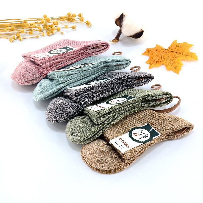 秋冬新款百搭纯色棉中筒长腰儿童袜子纯色彩棉男女宝宝厚款袜子图2