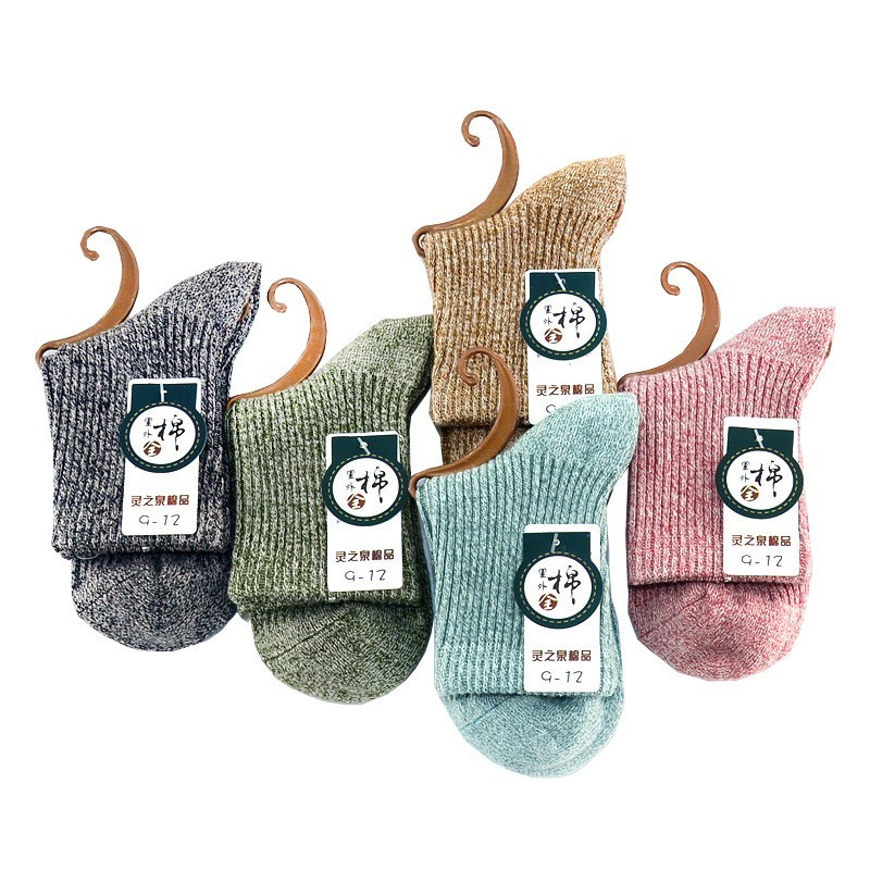 秋冬新款百搭纯色棉中筒长腰儿童袜子纯色彩棉男女宝宝厚款袜子图4