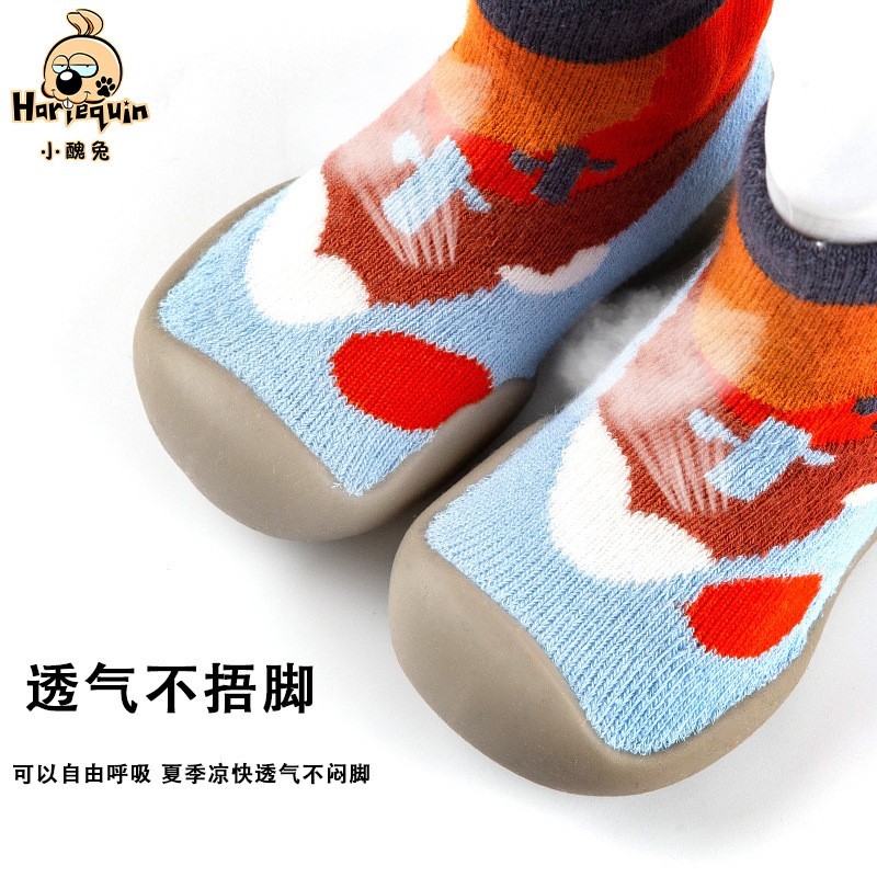 0-4岁潮品秋冬加厚毛圈动物款儿童袜子鞋婴儿软底学步鞋地板鞋图3