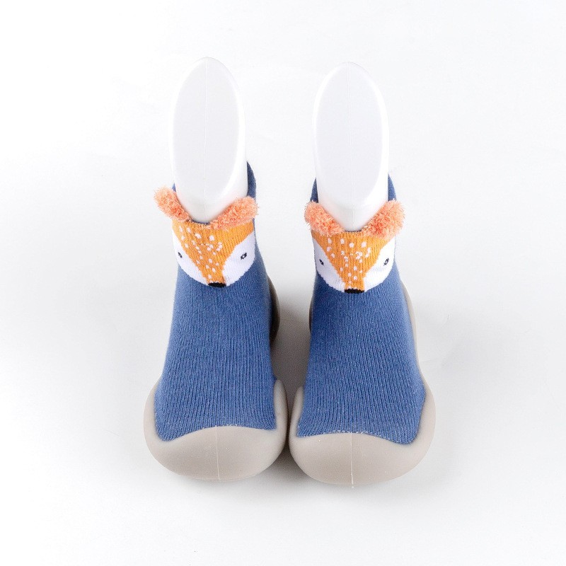 冬款可爱翻边黄色高帮中筒学步防掉婴童卡通鞋子套脚防滑轻便图3