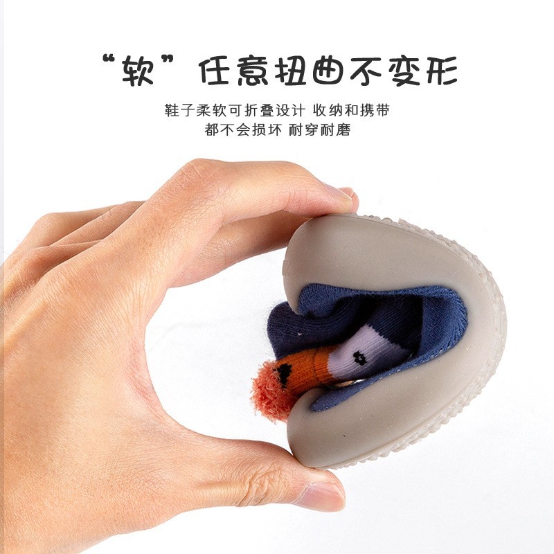 冬款可爱翻边黄色高帮中筒学步防掉婴童卡通鞋子套脚防滑轻便图4