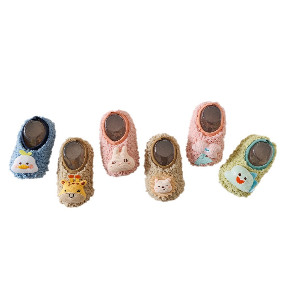 秋冬加厚防滑地板鞋宝宝袜子室内地板袜儿童学步袜婴儿卡通袜套鞋图5