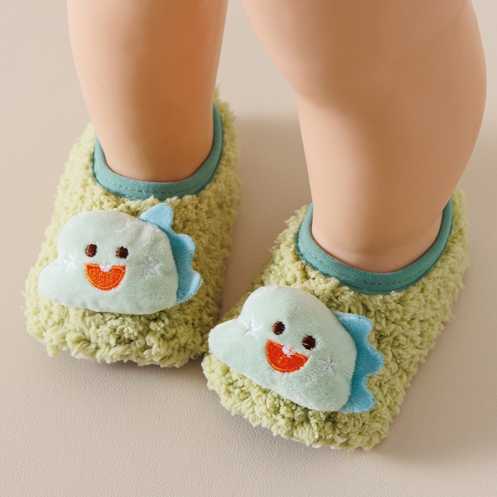 秋冬加厚防滑地板鞋宝宝袜子室内地板袜儿童学步袜婴儿卡通袜套鞋图4