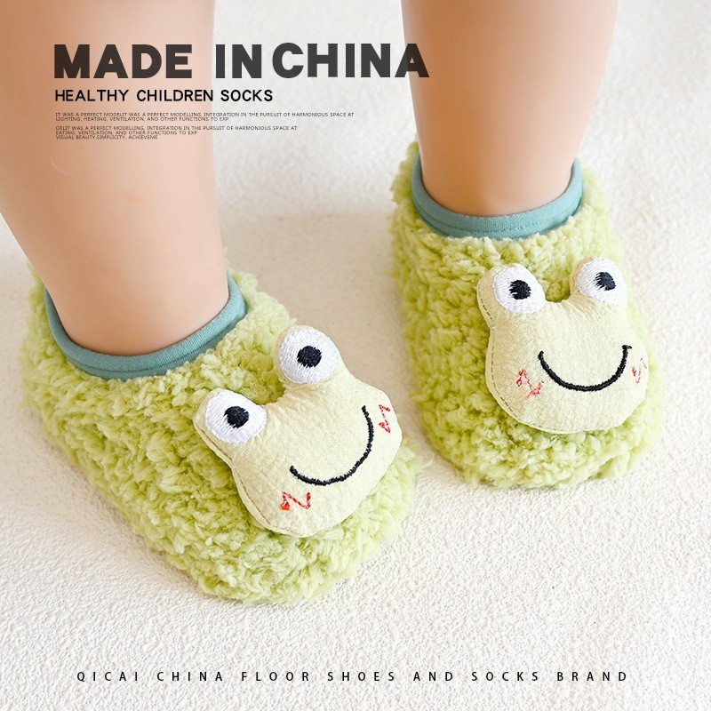 宝宝软底防滑地板袜春秋冬季厚款卡通儿童学步鞋婴儿鞋袜女童袜套图3