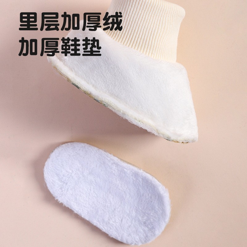 婴儿棉鞋冬季软底宝宝鞋袜保暖新生儿鞋子防掉0-1岁12月加厚加绒图3