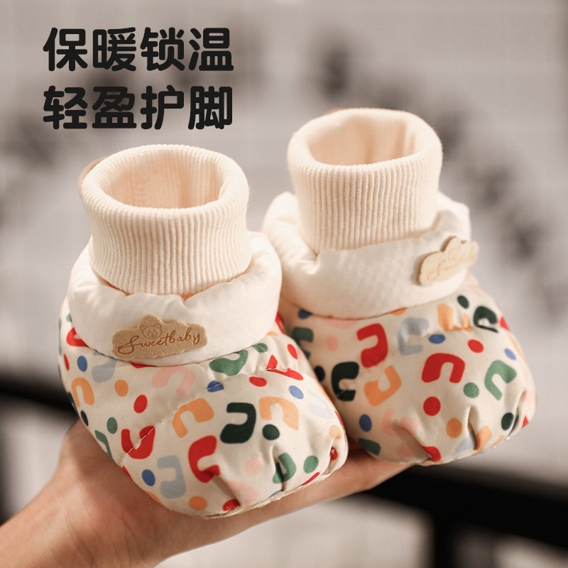 婴儿棉鞋冬季软底宝宝鞋袜保暖新生儿鞋子防掉0-1岁12月加厚加绒图5