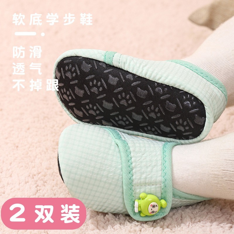 宝宝地板鞋春秋季魔术贴袜套儿童室内居家软底防滑隔凉学步鞋包脚图3