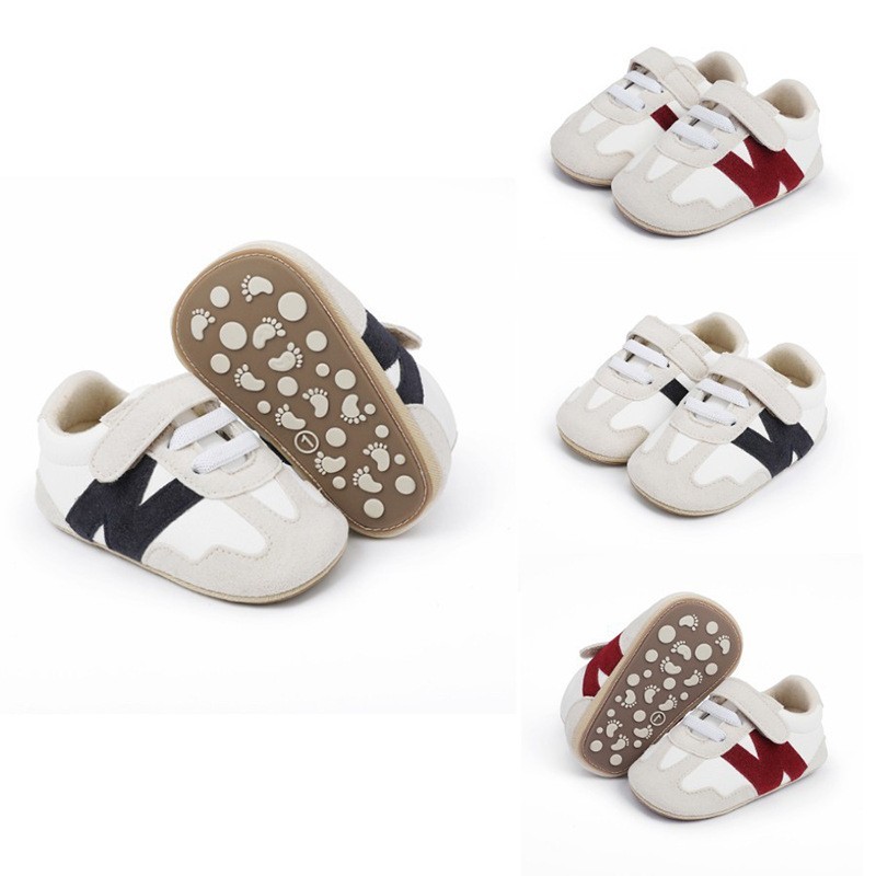 0-1岁宝宝防滑6-9-12个月男女婴儿软底学步鞋拼色轻便护足春秋款