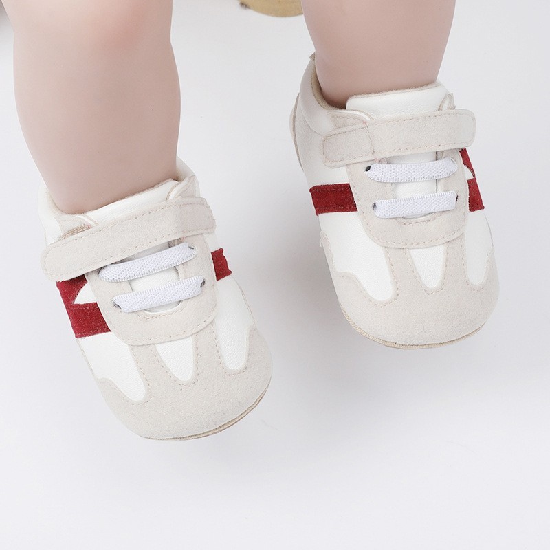 0-1岁宝宝防滑6-9-12个月男女婴儿软底学步鞋拼色轻便护足春秋款图3