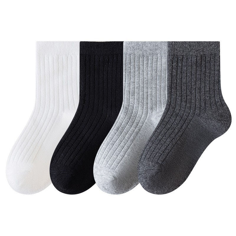 儿童袜子秋冬款男女童学生经典白袜纯色A类棉中筒袜运动吸汗防臭图5