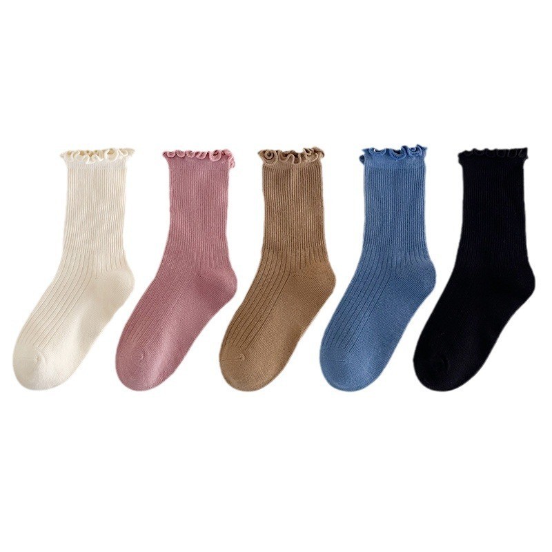 袜子女童堆堆袜秋冬A类棉中筒袜婴儿袜木耳边花边宝宝袜儿童袜子图5
