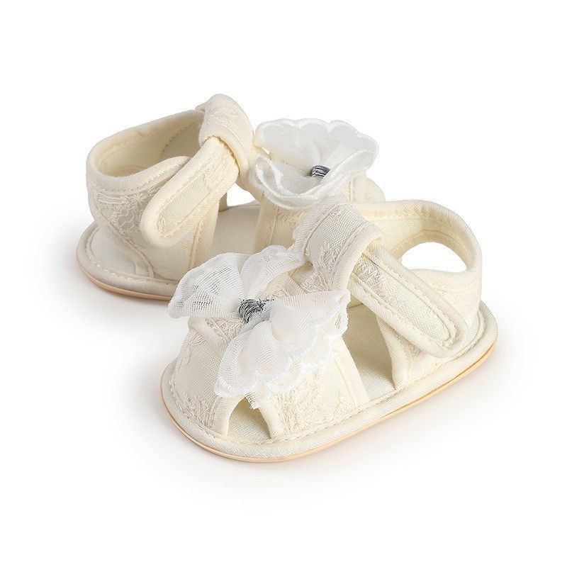 婴儿夏季凉鞋软底0-3-6-12个月精致蕾丝公主女宝宝透气学步鞋薄款图4