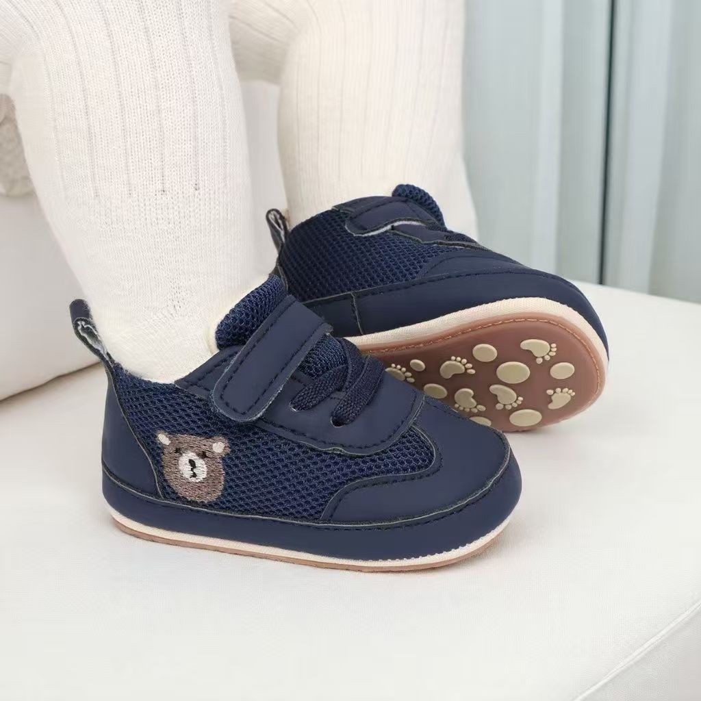 3-6-12月宝宝学步鞋防滑软底婴儿鞋子防撞耐磨男女宝宝鞋透气防滑图3