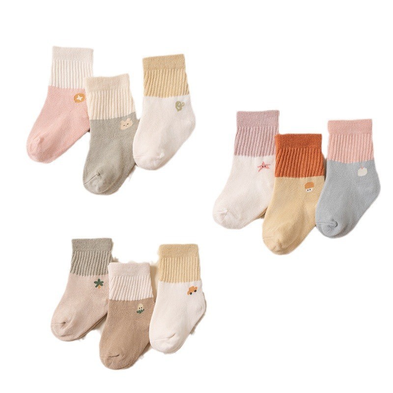 早秋爆款婴儿袜子 拼色a类棉袜0-3岁新生儿无骨中筒袜子儿童袜子图5