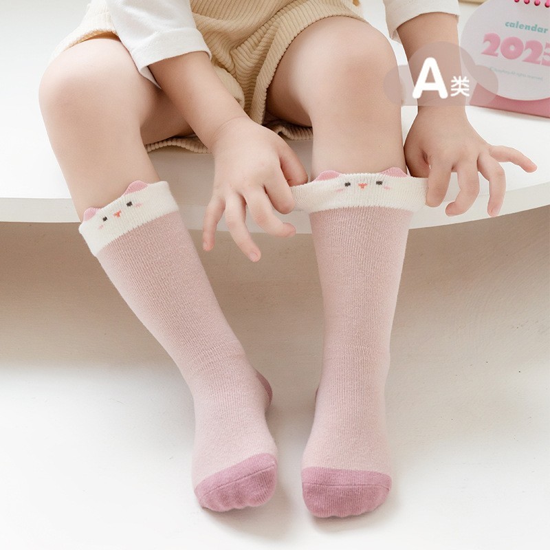儿童袜子a类2026春秋新款婴儿长筒袜可爱卡通宝宝女棉袜袜子婴儿图3